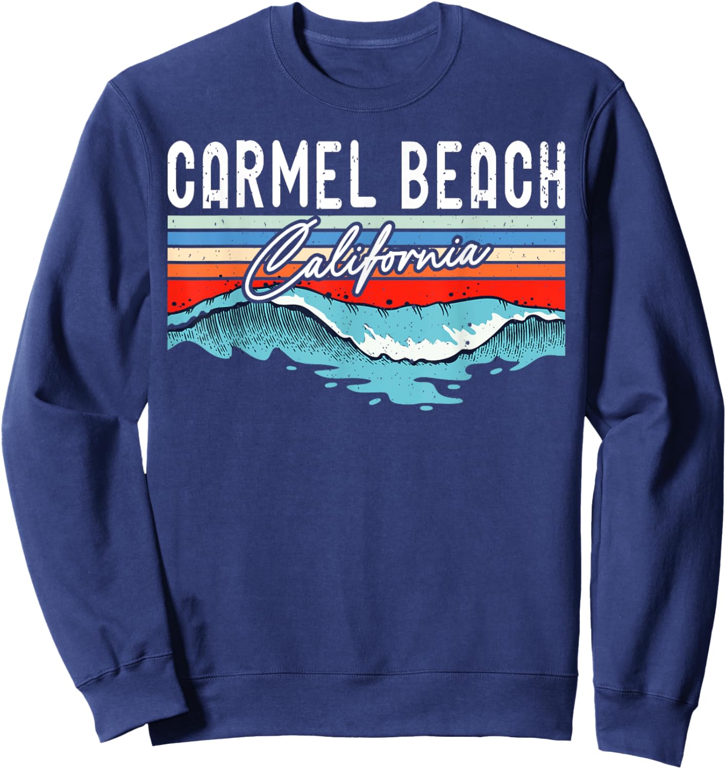 Retro Carmel Beach California Surfer Surfboarder Men Women Kids Sweatshirt - Sweatshirt | Navy