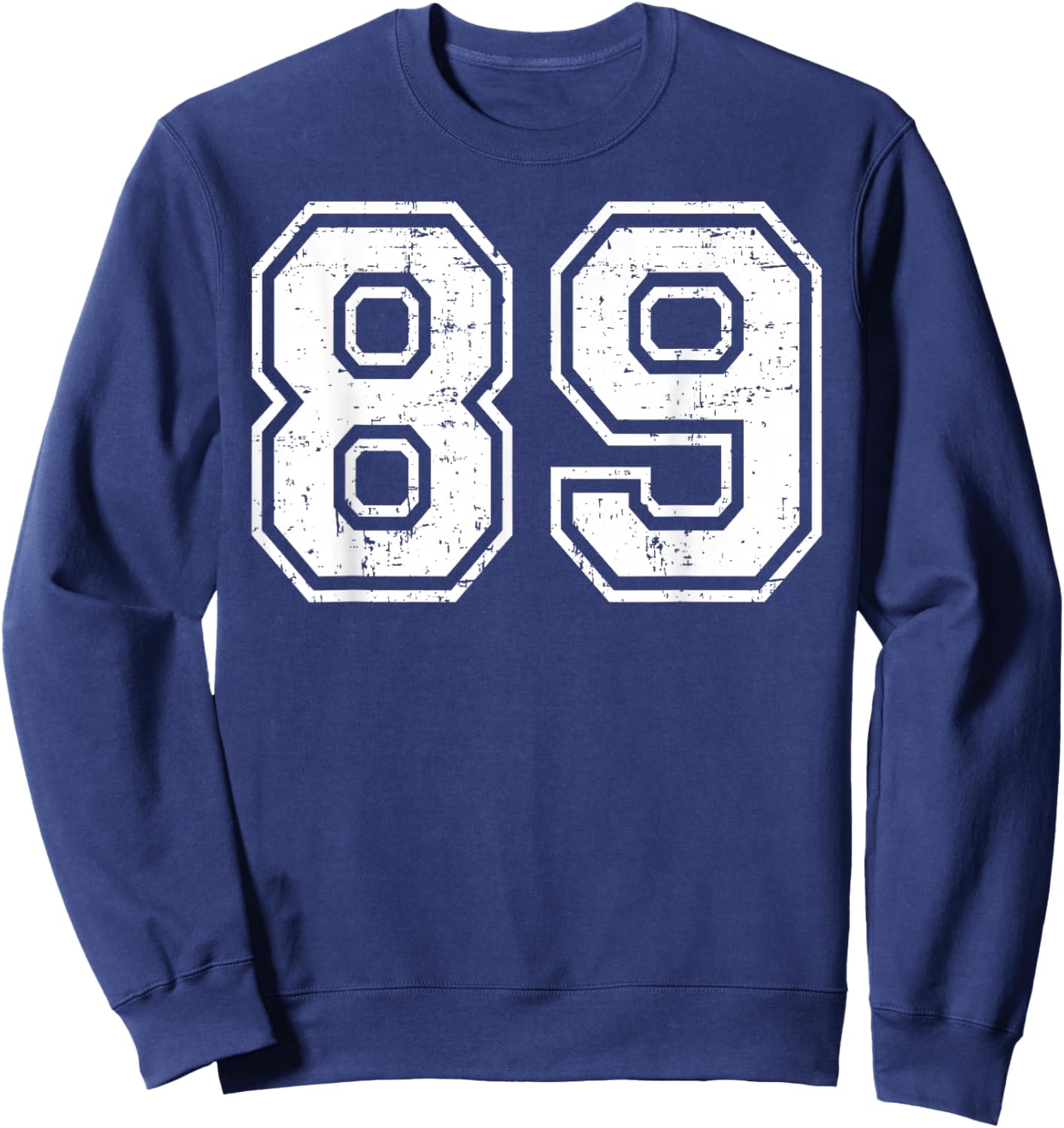 89 Matching Universitaire Grunge de Sports d'équipe numéro Quatre-Vingt-Neuf Sweatshirt - Sweatshirt | Navy
