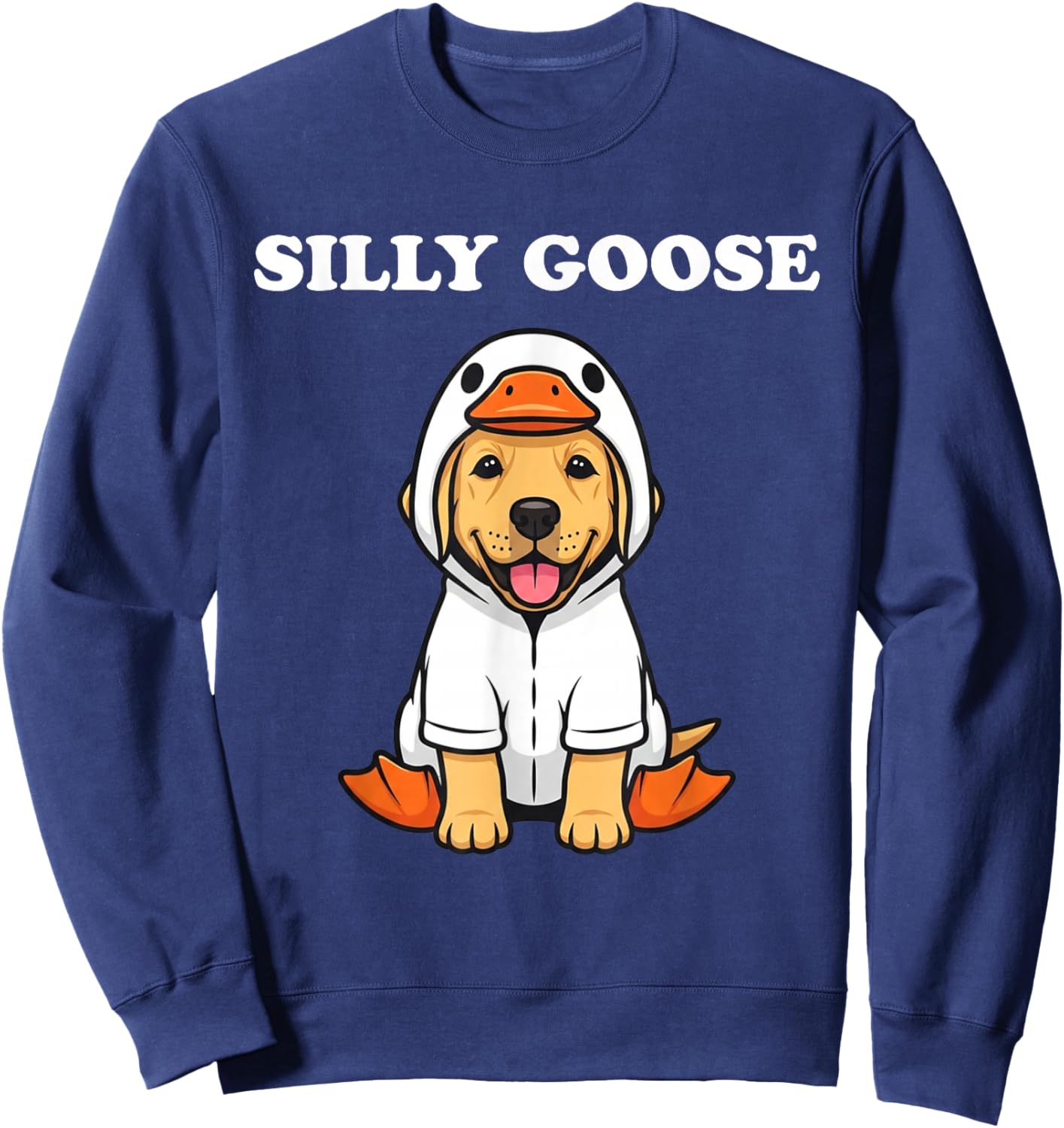 Silly Goose Labrador Puppy Dog Sweatshirt - Sweatshirt | Navy