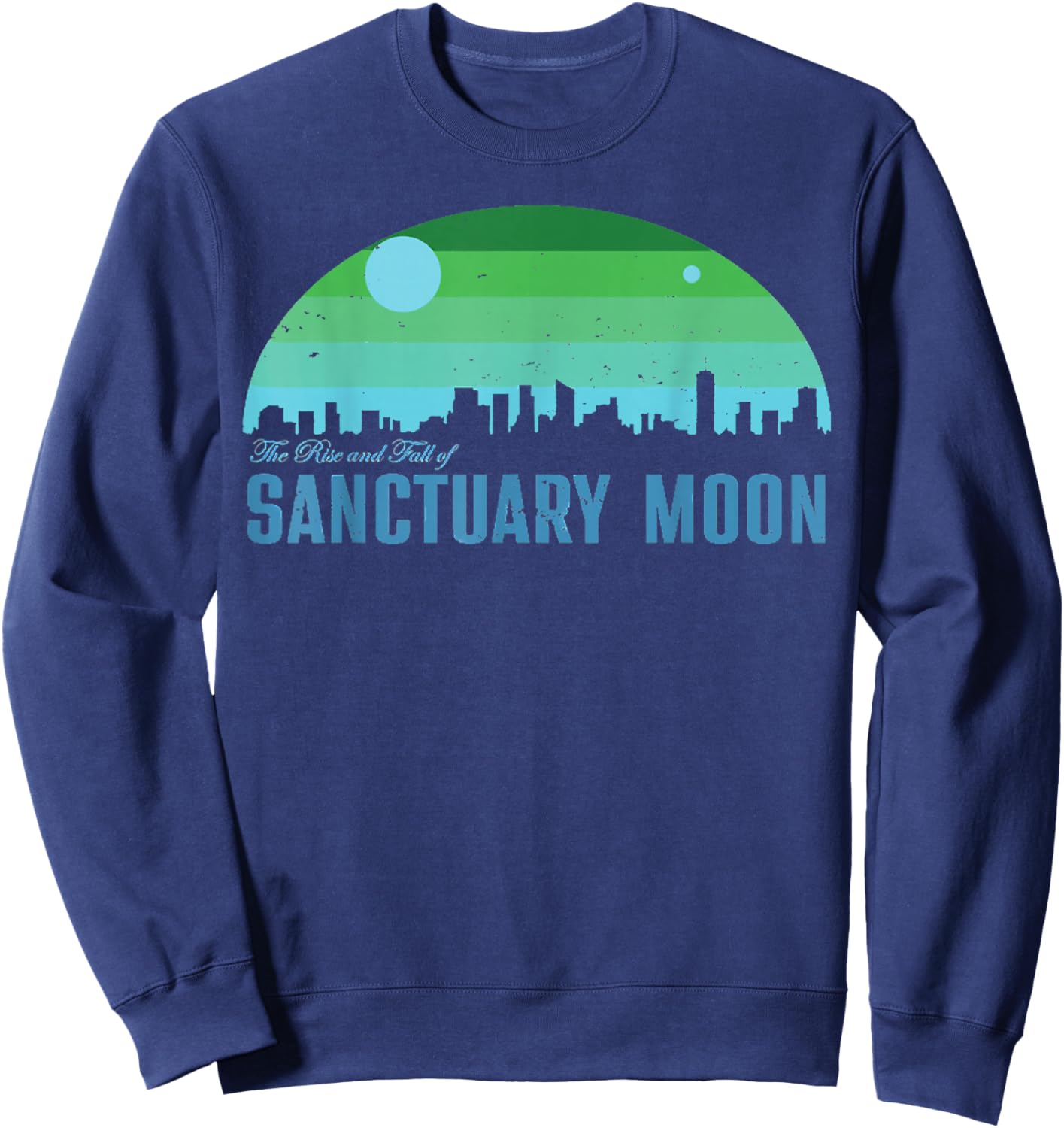 Retro The Rise And Fall Of Sanctuary Moon Sweatshirt - Sweatshirt | Navy