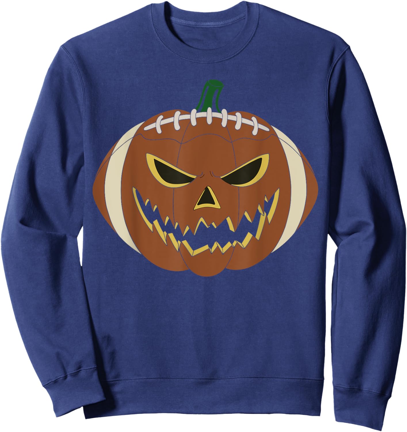 Vintage football Player Pumpkin Costume Halloween Scary Sweatshirt - Sweatshirt | Navy