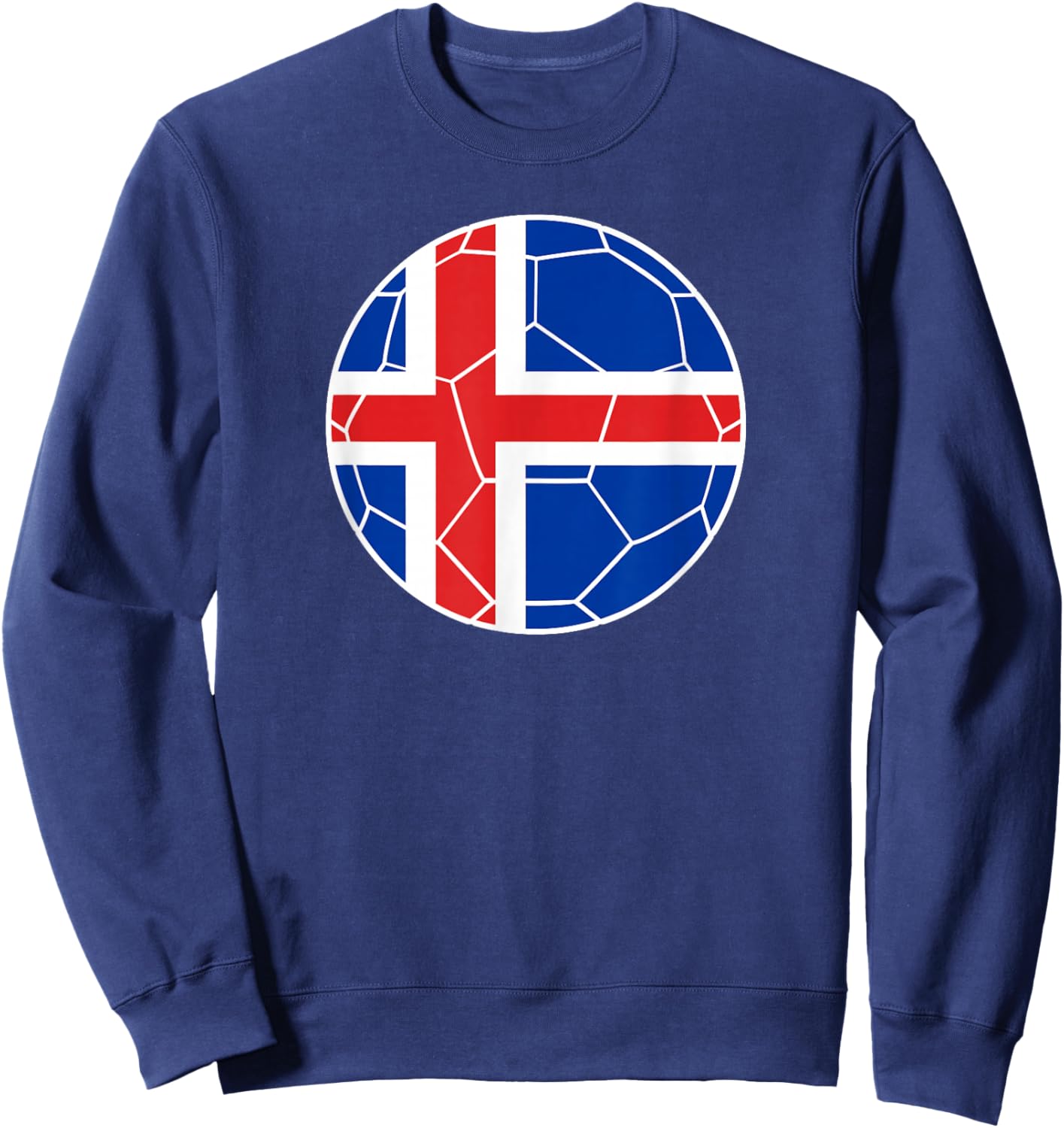Iceland Flag Soccer Iceland Soccer Sweatshirt - Sweatshirt | Navy