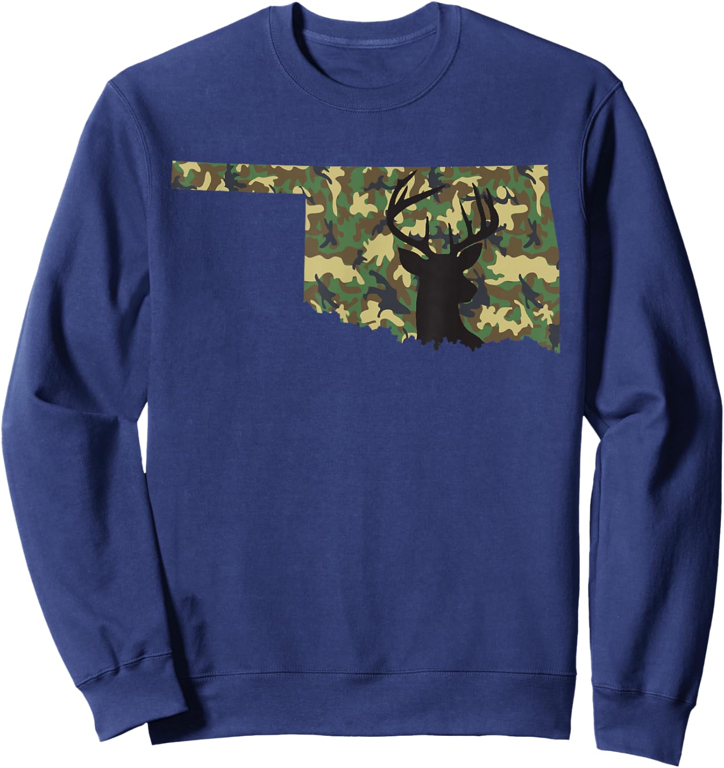Deer Hunter Camouflage Hunting Safety Orange State Oklahoma Sweatshirt - Sweatshirt | Navy