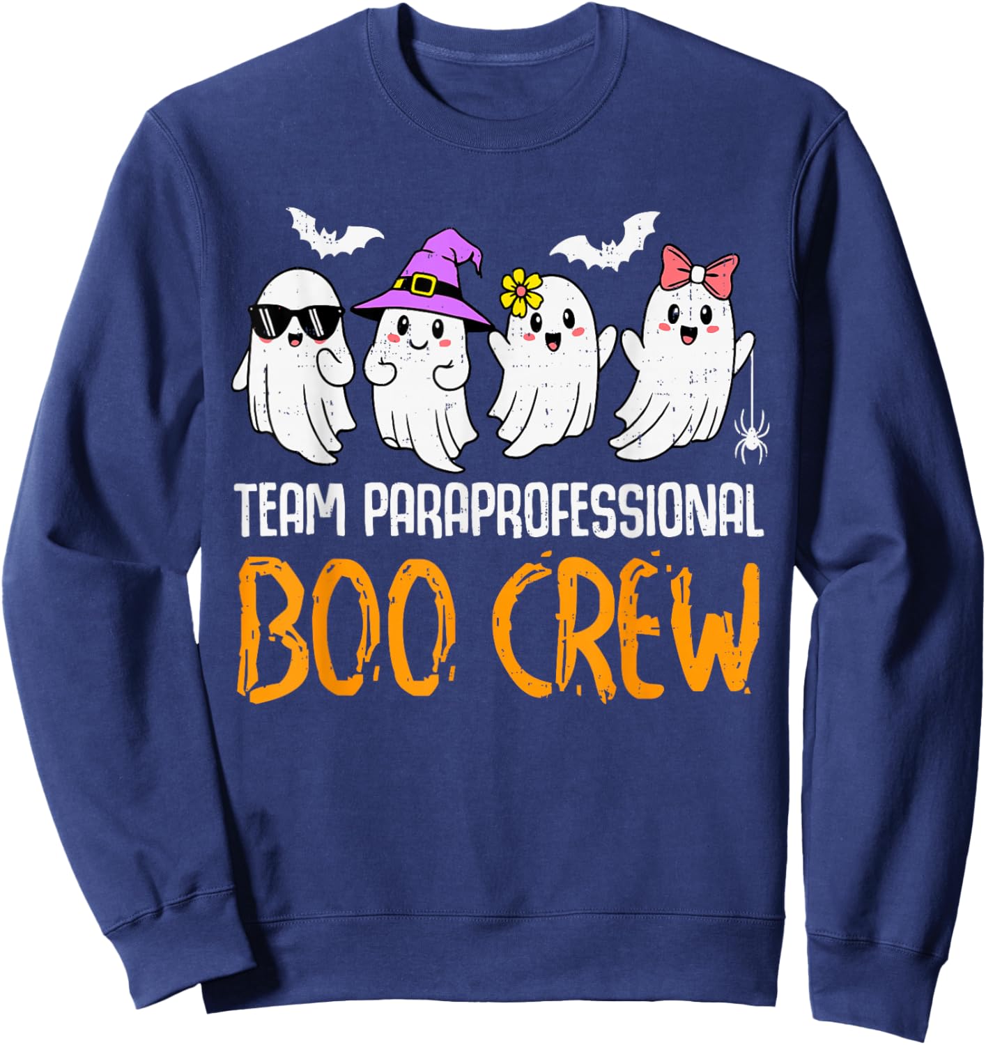 Team Paraprofessional Boo Crew Ghost Halloween para Costume Sweatshirt - Sweatshirt | Navy