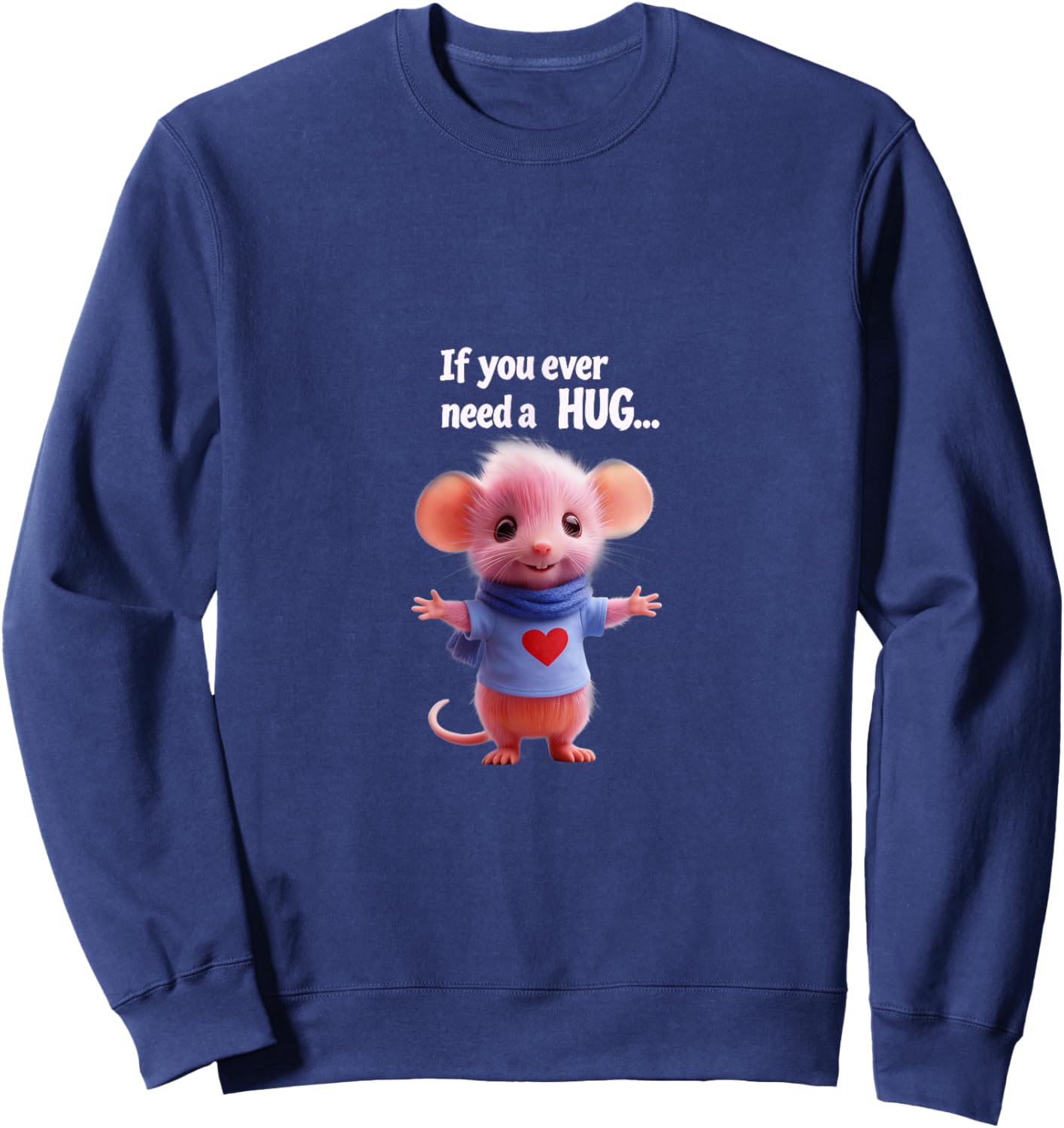 Cute Mousy Hug Sweatshirt - Sweatshirt | Navy