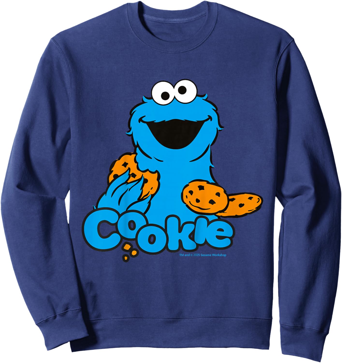 Sesame Street Cookie Monster Best Cookies Happy Classic Pose Sweatshirt - Sweatshirt | Navy