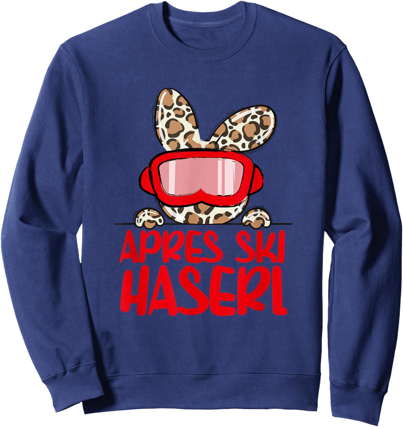 apreski Haserl, Skier Apresskiparty Leoprint Sweatshirt - Sweatshirt | Navy