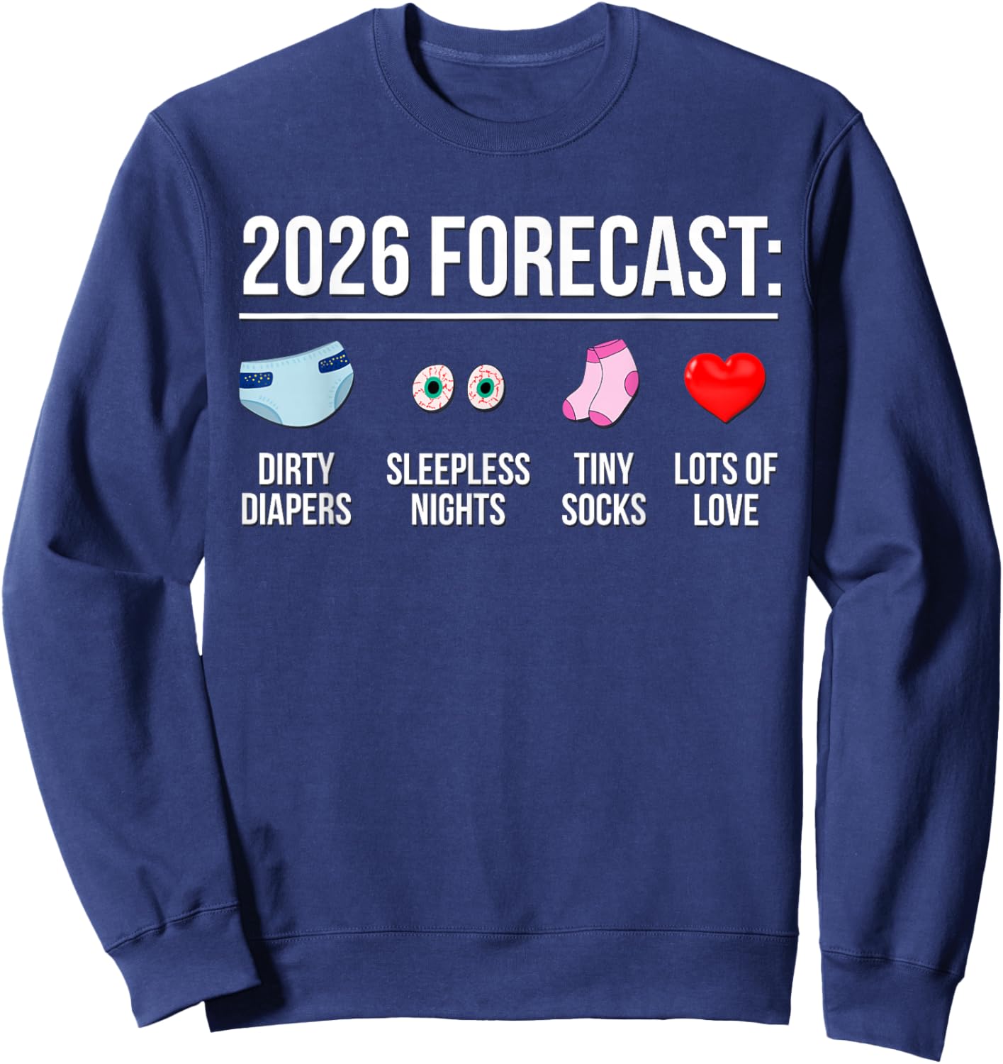 Funny Future Parents: The New Mom and Dad Will Be A Couple Expected in 2026 Sweatshirt - Sweatshirt | Navy