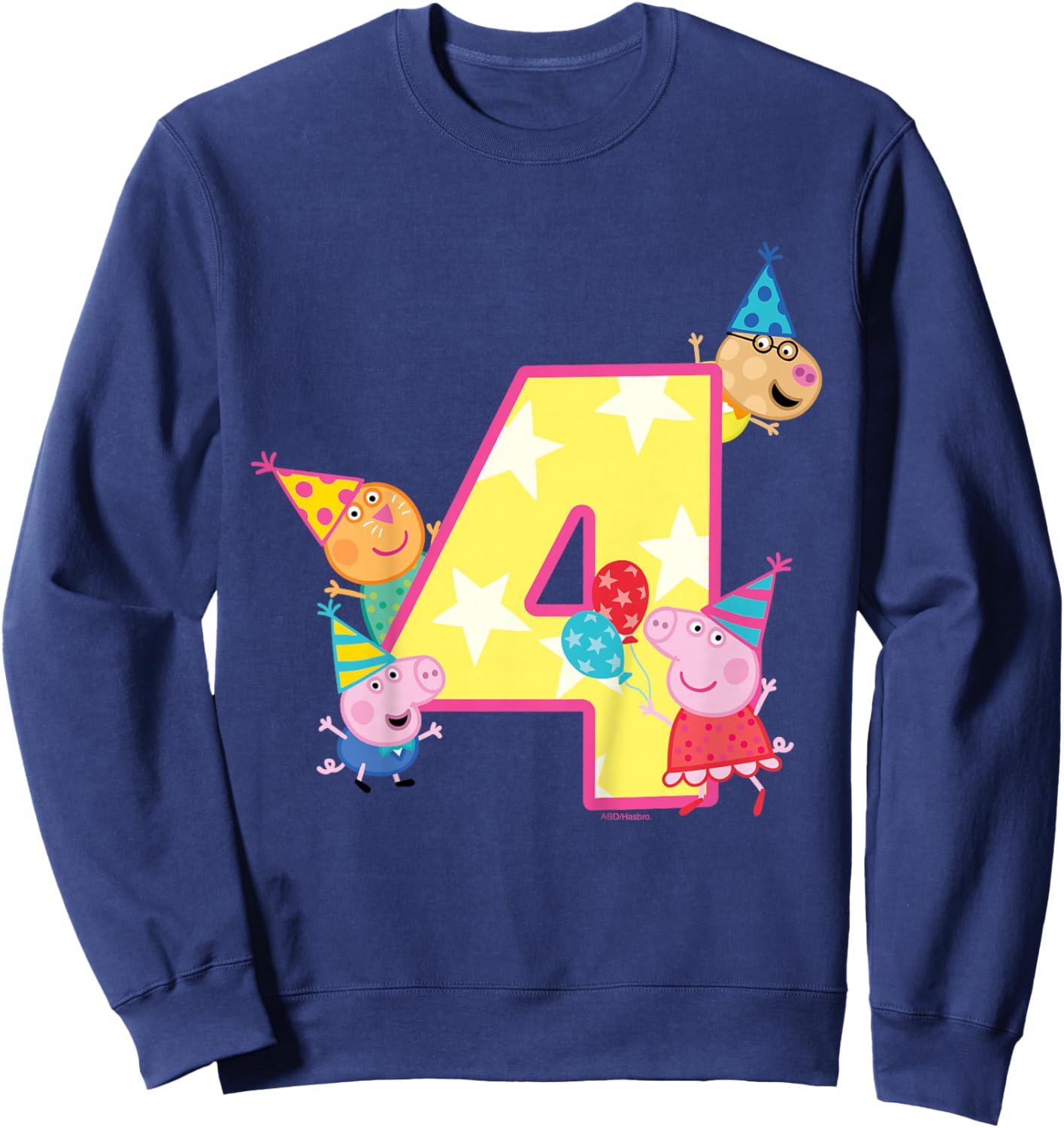 Peppa Pig Crew 4 Geburtstag Sweatshirt - Sweatshirt | Navy