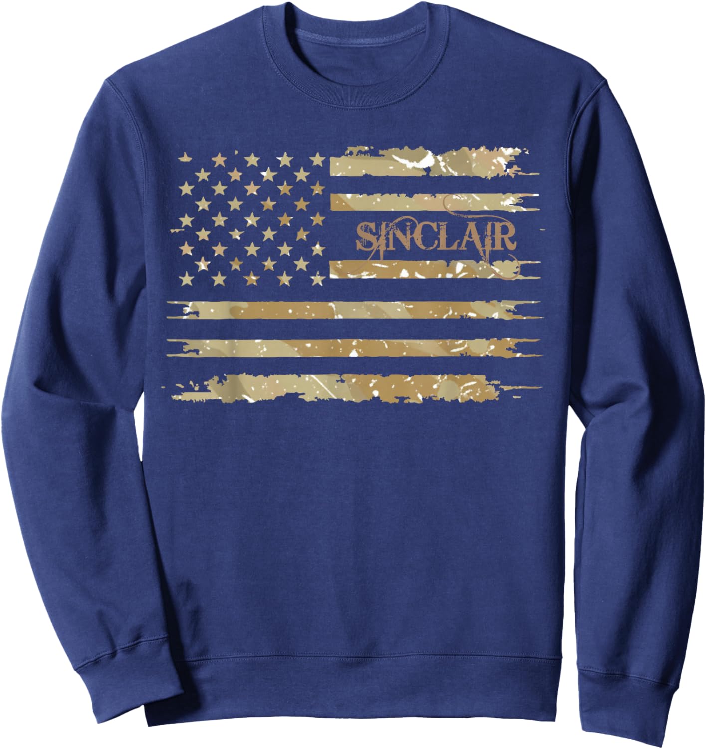 Sinclair Desert Camo Distressed American Flag Style Sweatshirt - Sweatshirt | Navy
