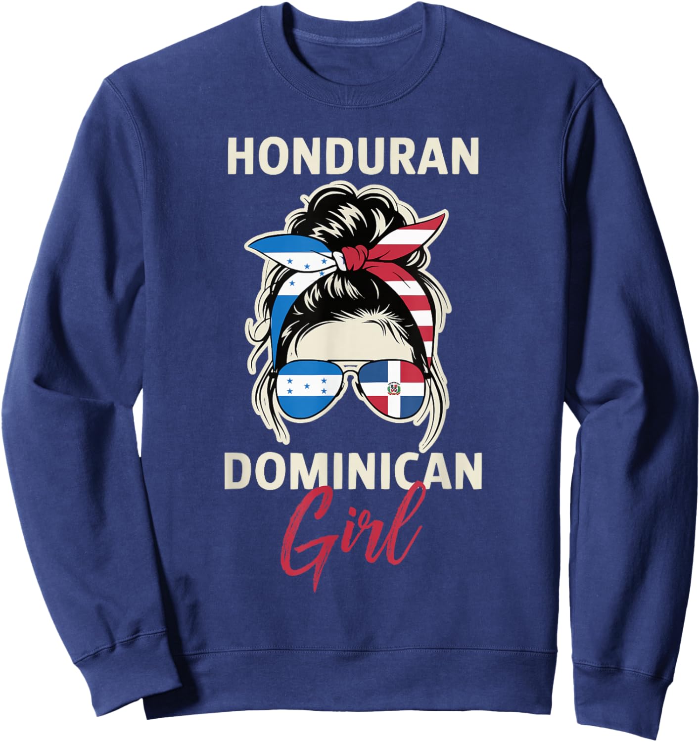 Half Dominican Half Honduran Dominican Republic Honduras Sweatshirt - Sweatshirt | Navy