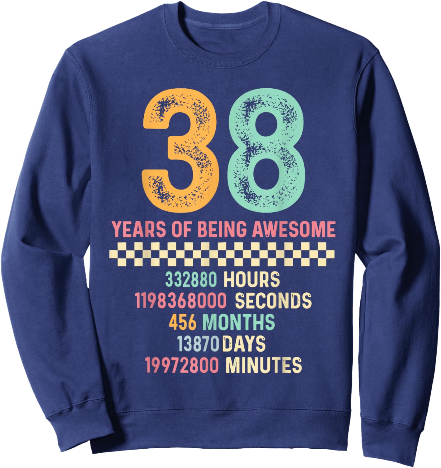 Vintage 1988 Funny 38 Year Old boy 38th Birthday for Boys 38 Sweatshirt - Sweatshirt | Navy