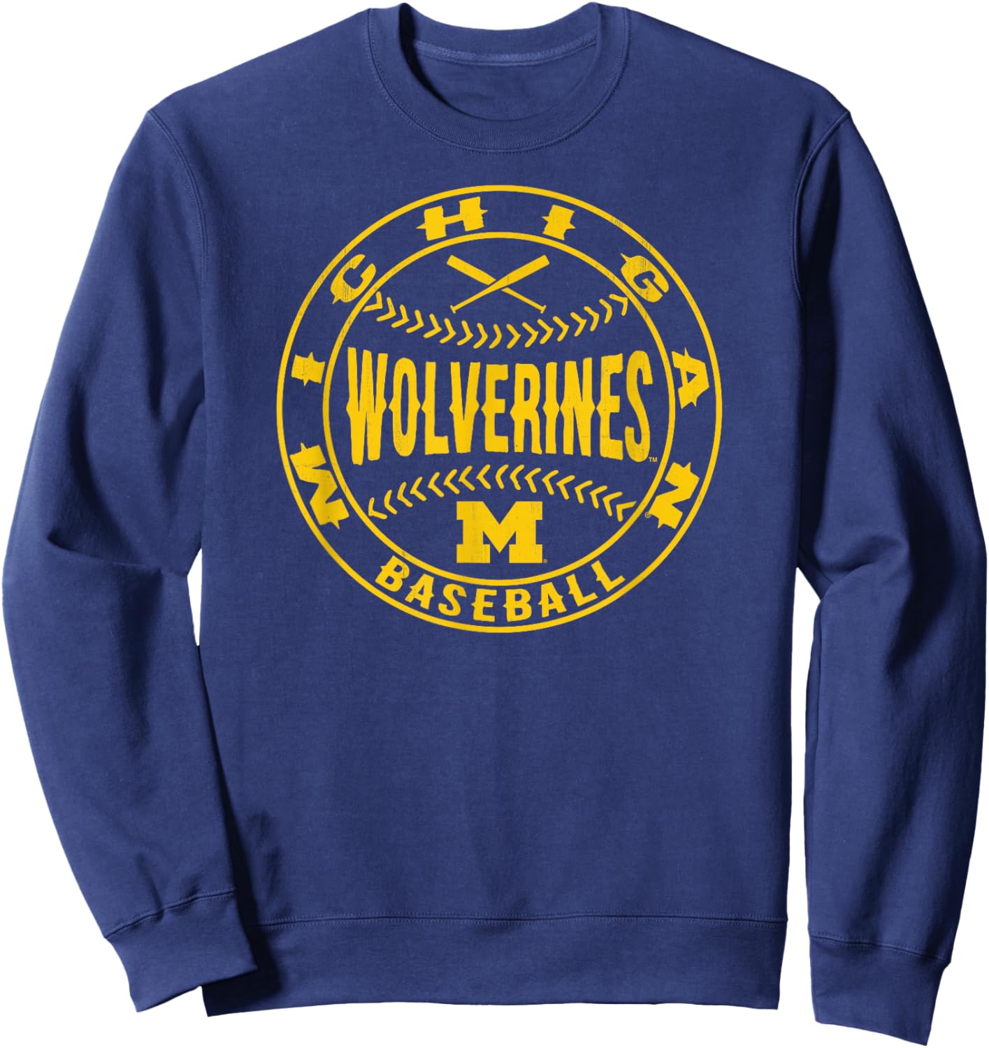 Michigan Wolverines Baseball Homerun Officially Licensed Sweatshirt - Sweatshirt | Navy