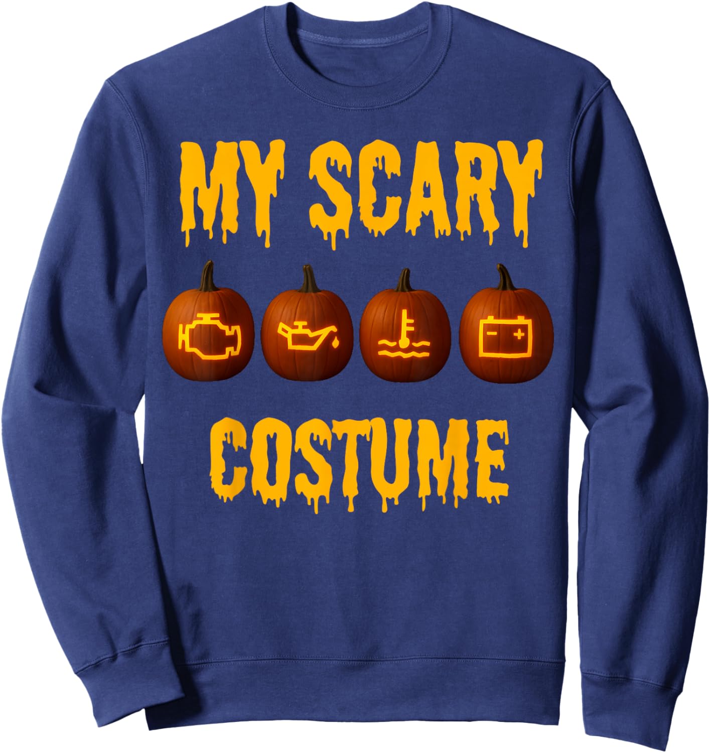 Halloween Car Warning Lights Scary Costume Sweatshirt - Sweatshirt | Navy