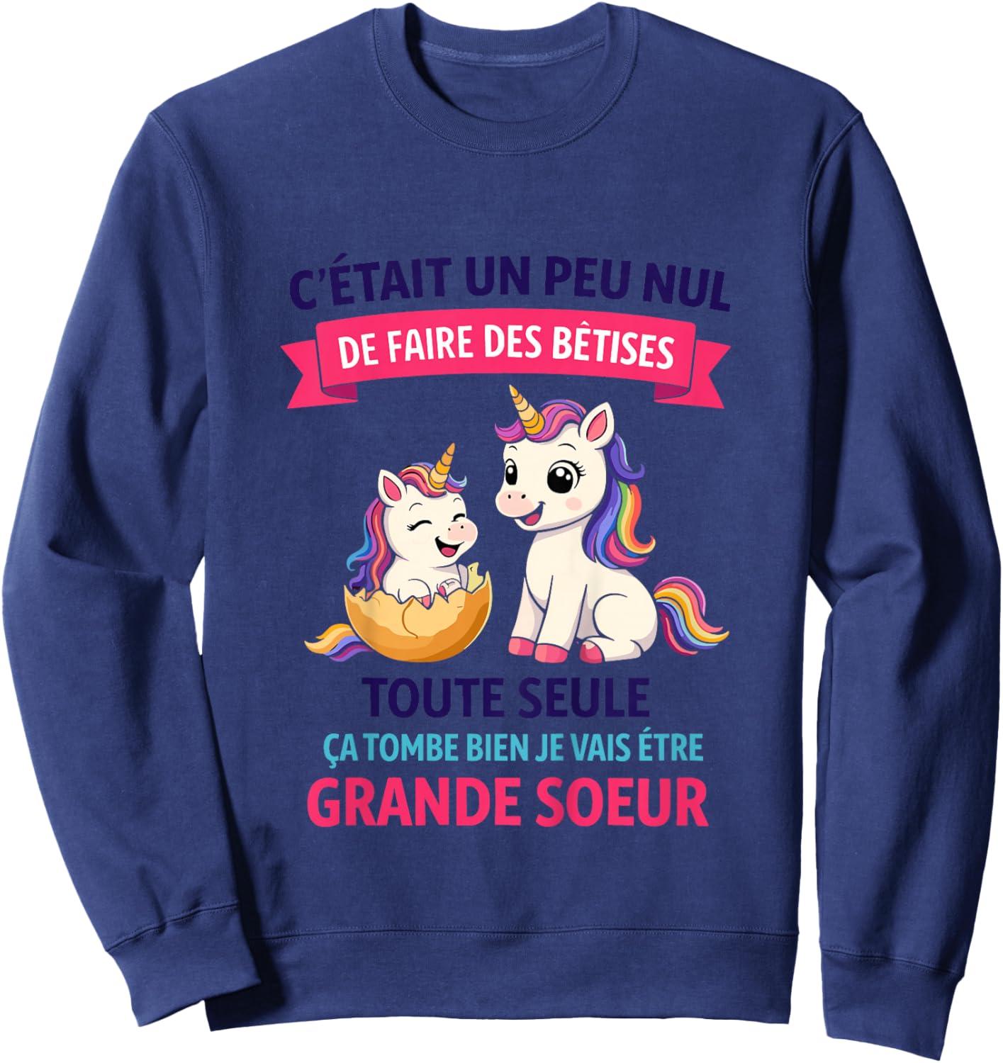 Child Announcement Pregnancy Big Sister Nonsense Future Big Sister Sweatshirt - Sweatshirt | Navy