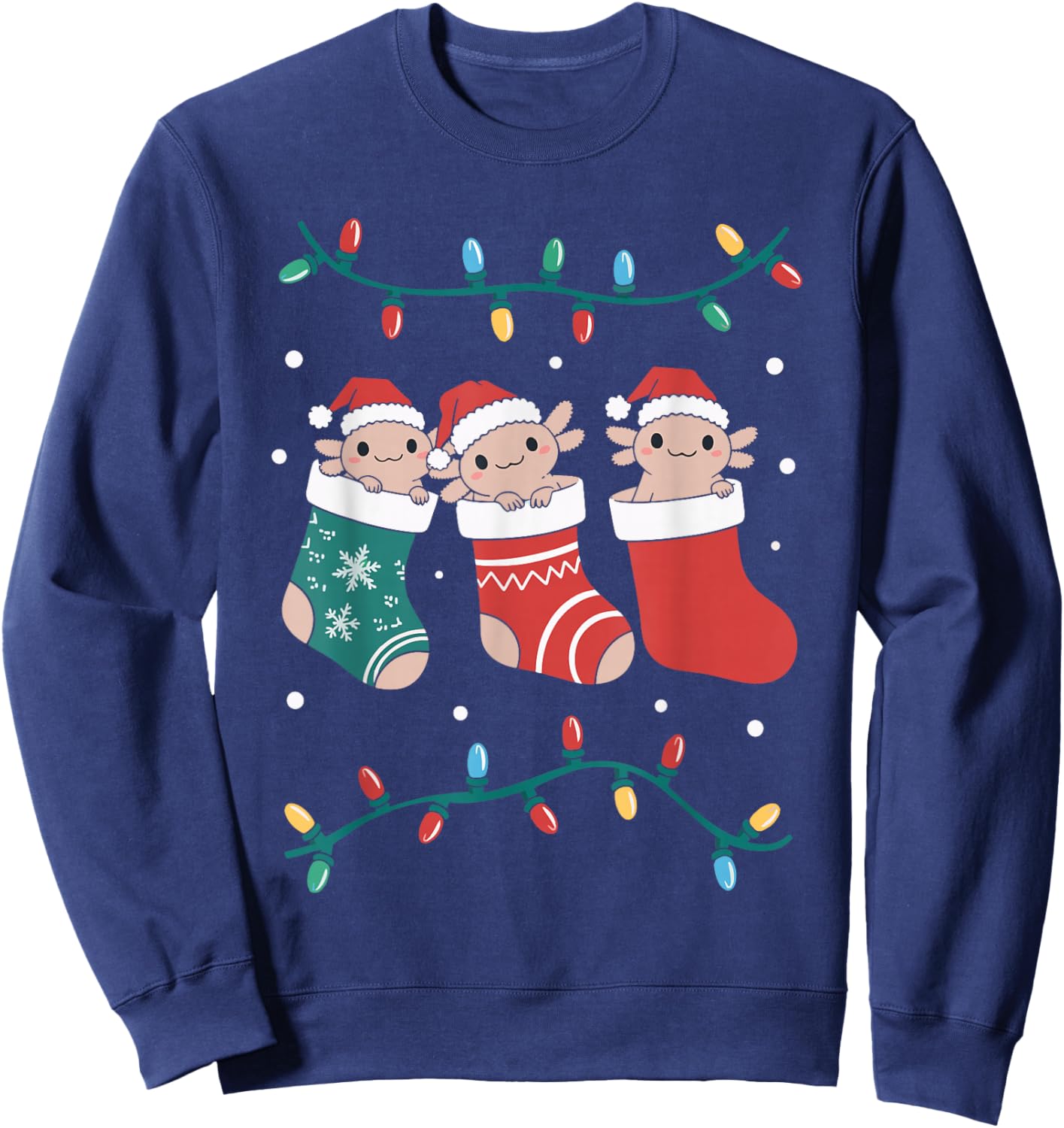 Axolotl Christmas Sweatshirt - Sweatshirt | Navy