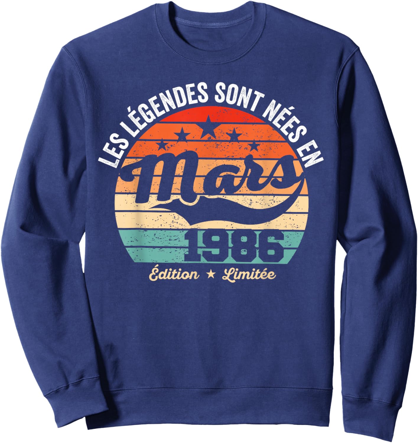 Legends Are Born in March 1986 40 Birthday Sweatshirt - Sweatshirt | Navy