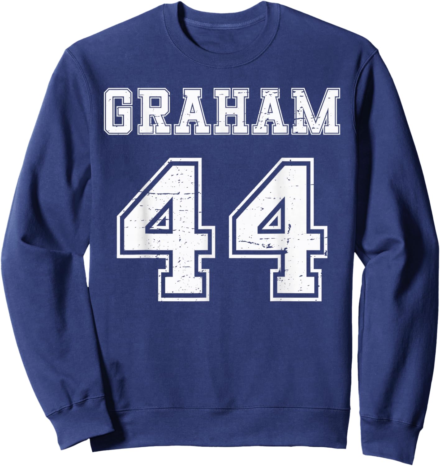 Graham Vintage Jersey Text Graphic Number 44 for Sport Sweatshirt - Sweatshirt | Navy