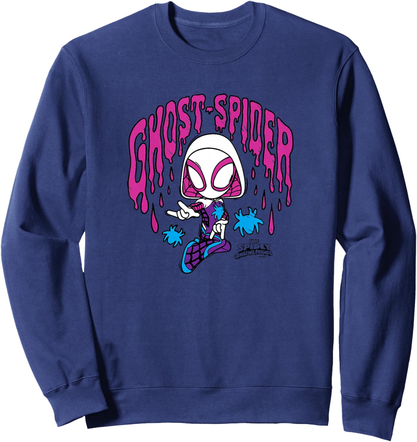 Kids Spidey and His Amazing Friends - Ghost Spider Scribble Sweatshirt - Sweatshirt | Navy