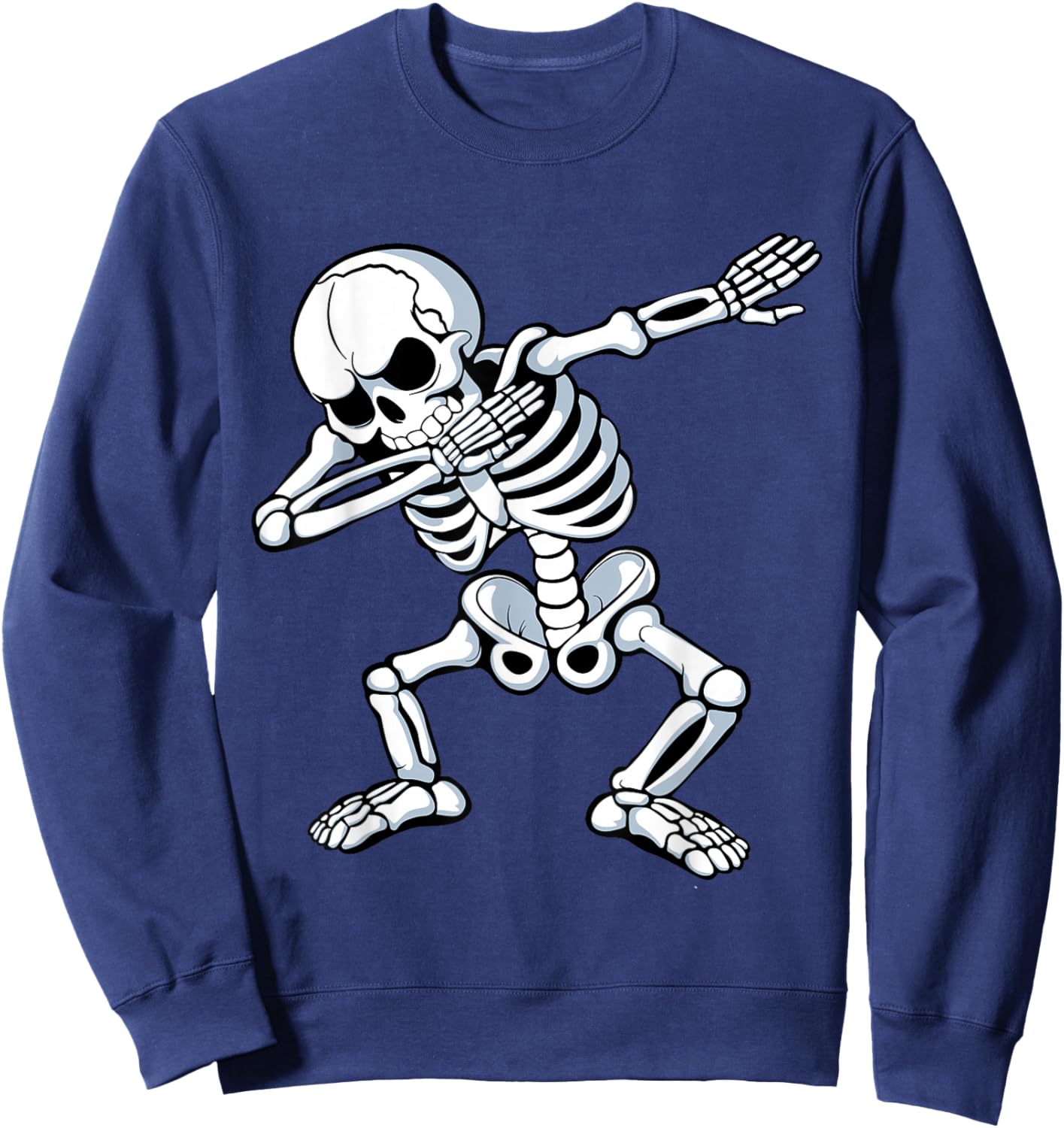 Dabbing Skeleton Spooky Dab Dancing Men Kids Boys Halloween Sweatshirt - Sweatshirt | Navy