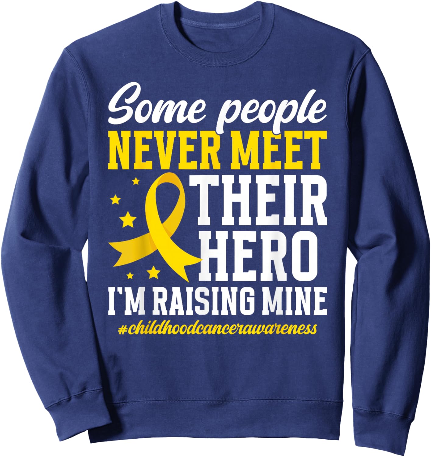 Childhood Cancer Awareness Month Proud Childhood Cancer Dad Sweatshirt - Sweatshirt | Navy