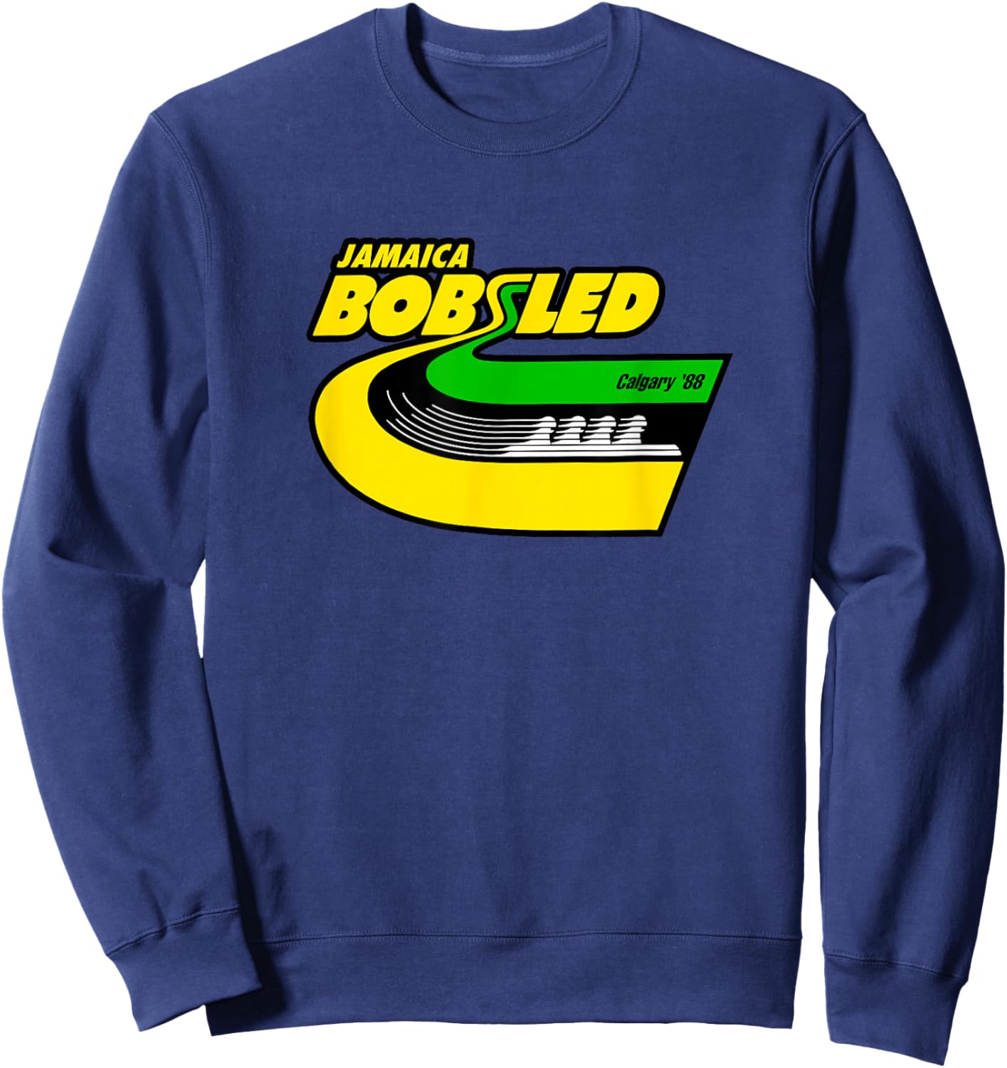 JAMAICA BOBSLED Team Vintage Jamaican Flag Clothing Sweatshirt - Sweatshirt | Navy