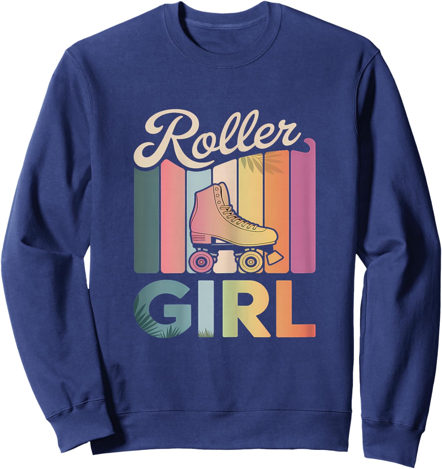 Roller Girl Skater Roller Skating 70s 90s 80's Roller Skates Sweatshirt - Sweatshirt | Navy
