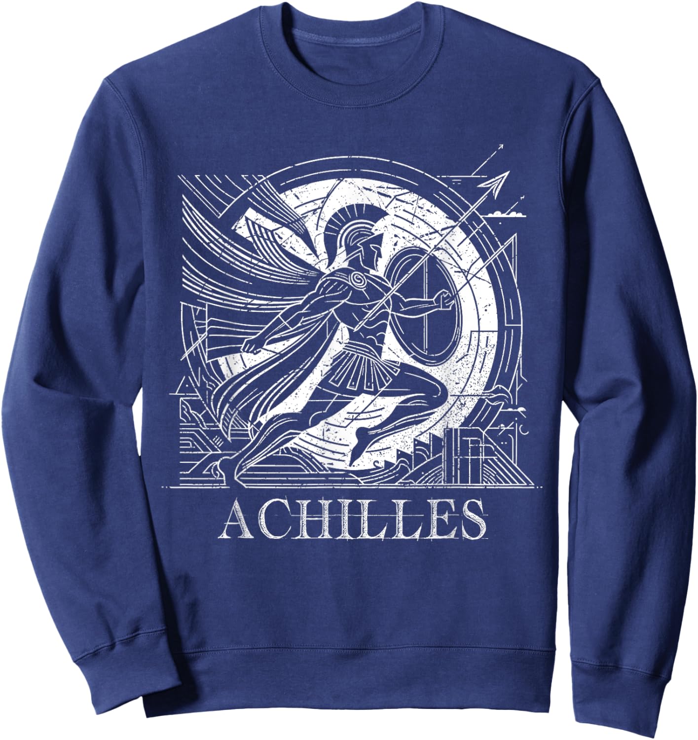 Achilles Greek Mythology, geometrical lines Sweatshirt - Sweatshirt | Navy