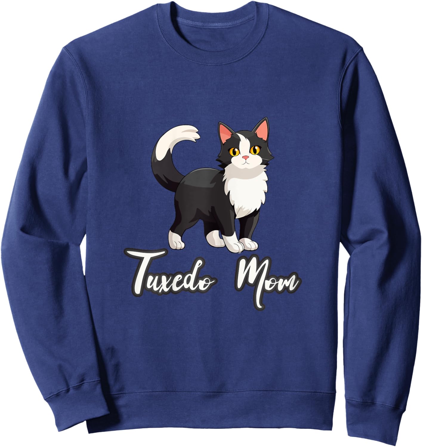 Tuxedo Cat Mom Shirt Funny Kitten Mama Cat Lover Mothers Day Kids Sweatshirt - Sweatshirt | Navy