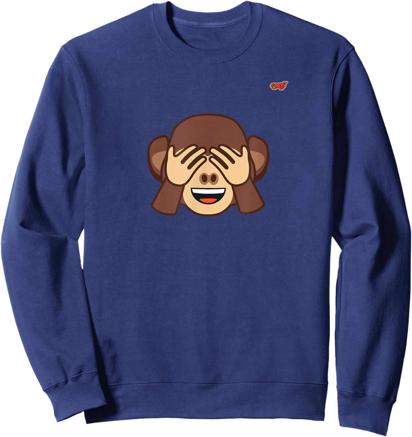 Official Emoji Ape Monkey Hiding Face Eyes Sweatshirt - Sweatshirt | Navy