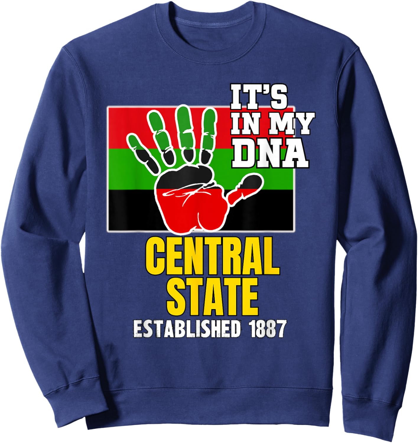Central State, CSU, Red, Black and Green HBCU Sweatshirt - Sweatshirt | Navy