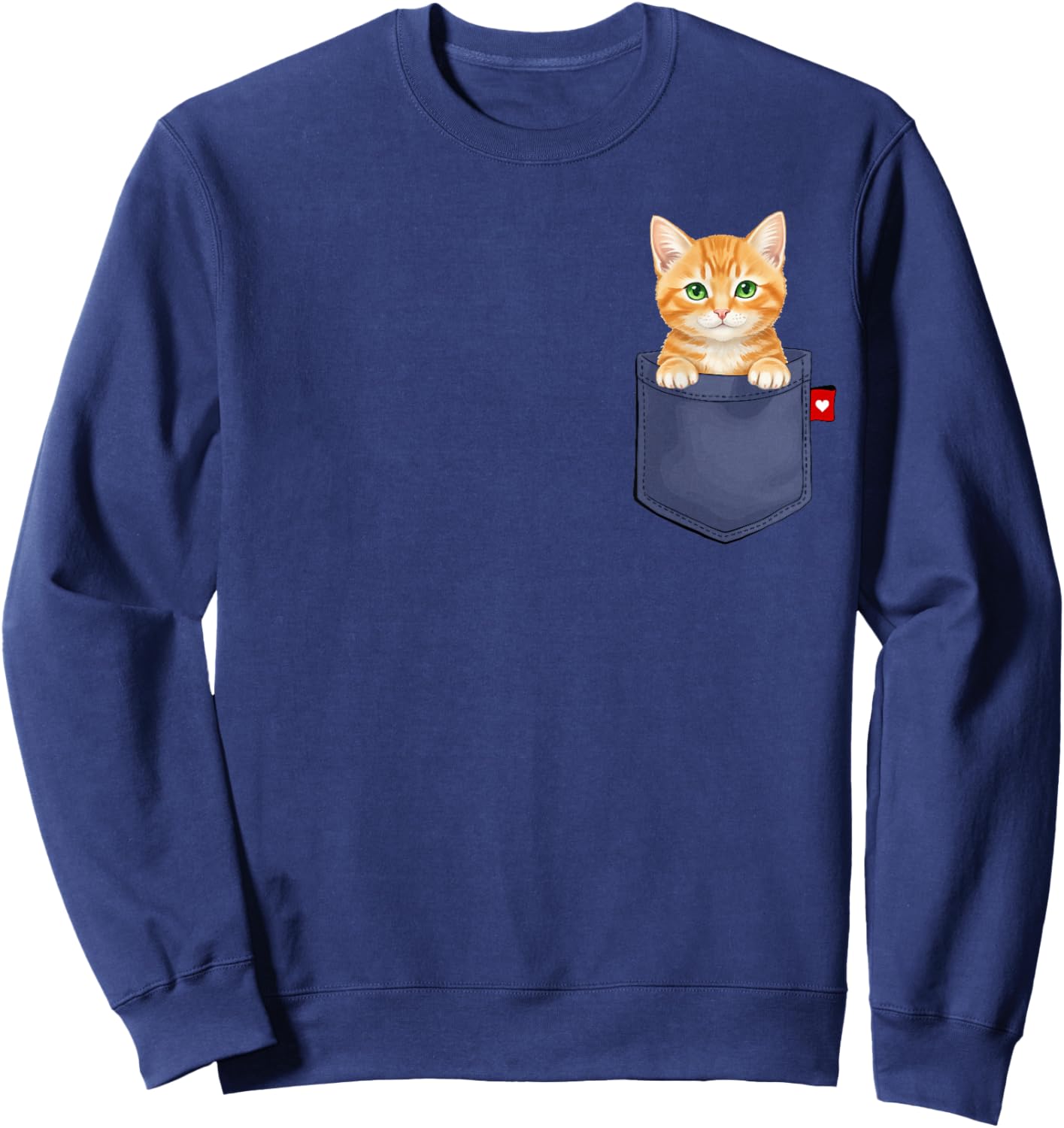 Red Cat in Pocket Sweatshirt - Sweatshirt | Navy
