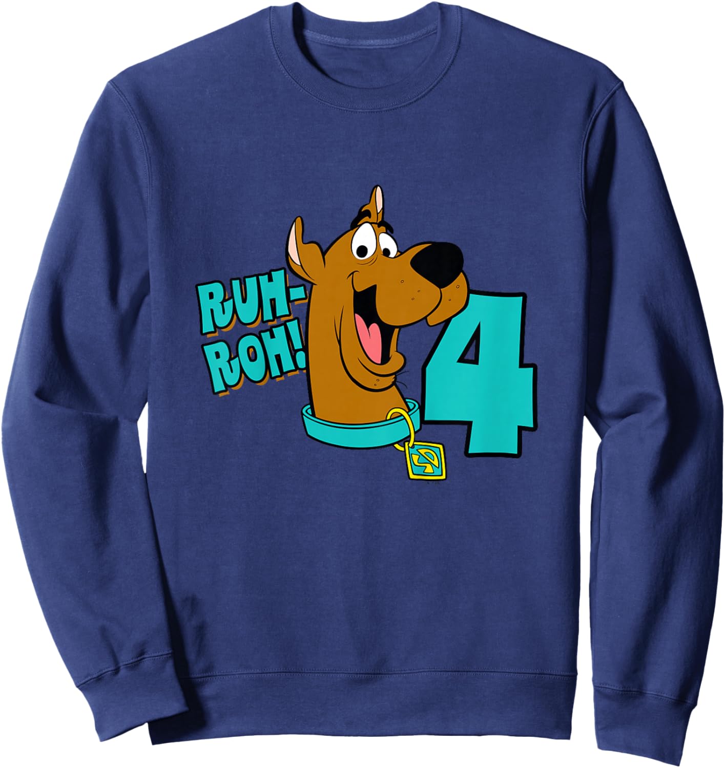 Kids Scooby-Doo 4th Birthday Ruh-Roh! I'm 4! Sweatshirt - Sweatshirt | Navy