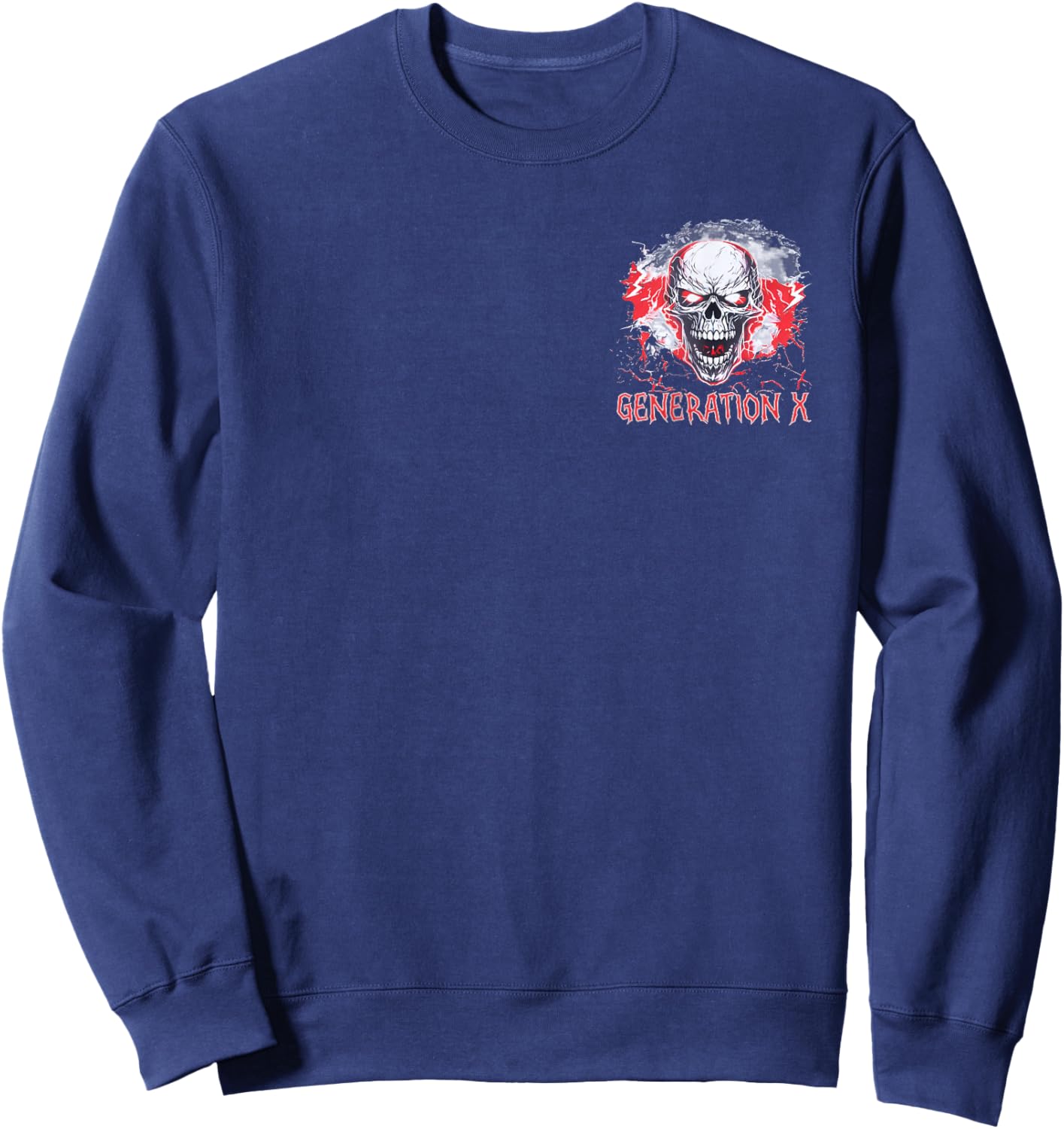 (2 Sided) Skull Generation X 100% Bitter Old Fucker Club Sweatshirt - Sweatshirt | Navy