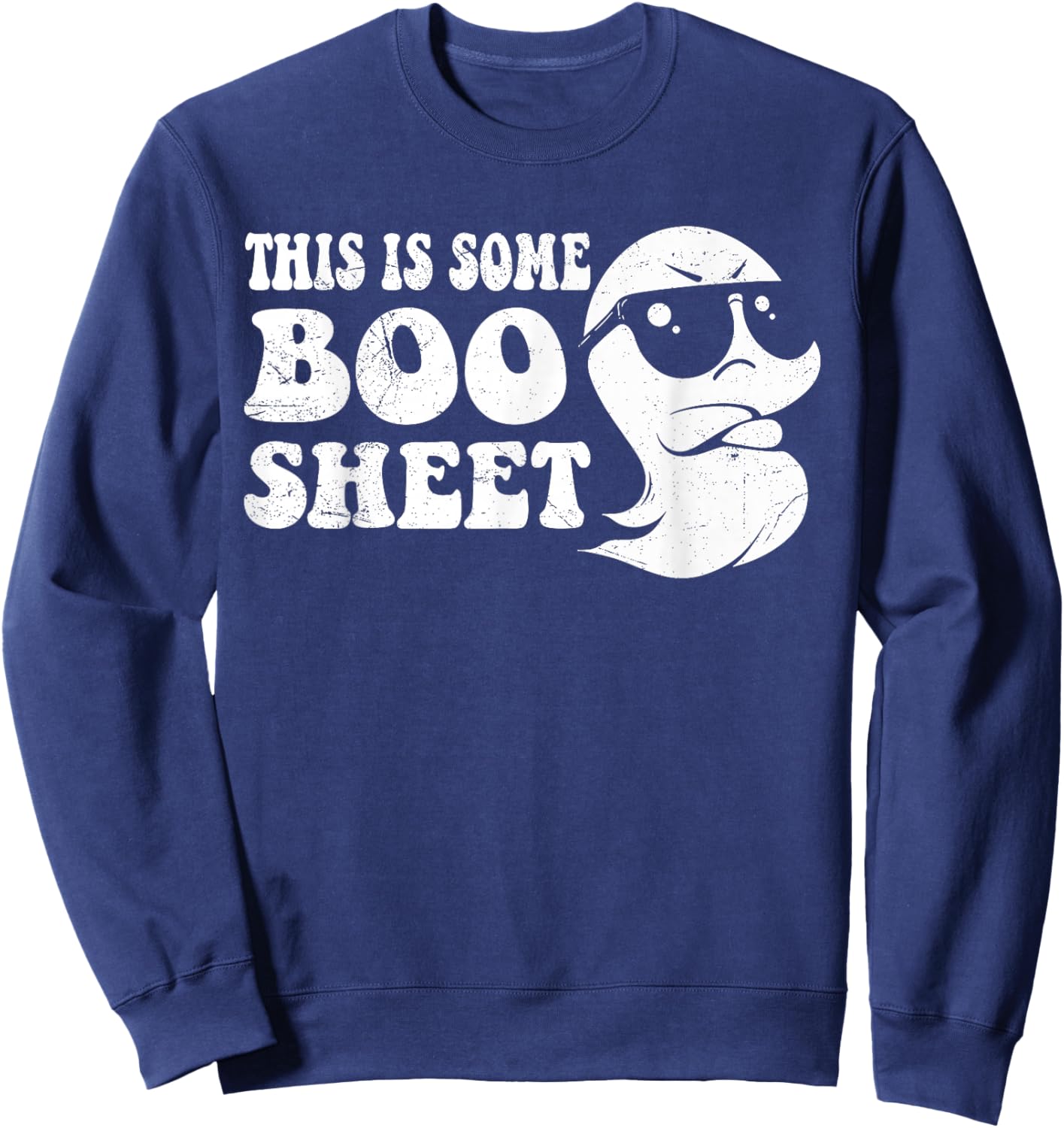 This is Some Boo Sheet Ghost Retro Halloween Costume Men Sweatshirt - Sweatshirt | Navy