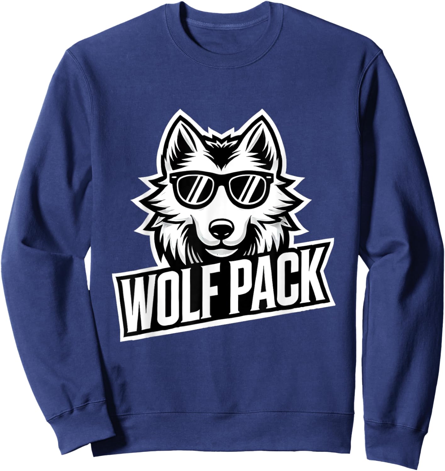 Wolf Pack - Cool Sunglasses Wolf Design for Team Spirit Sweatshirt - Sweatshirt | Navy