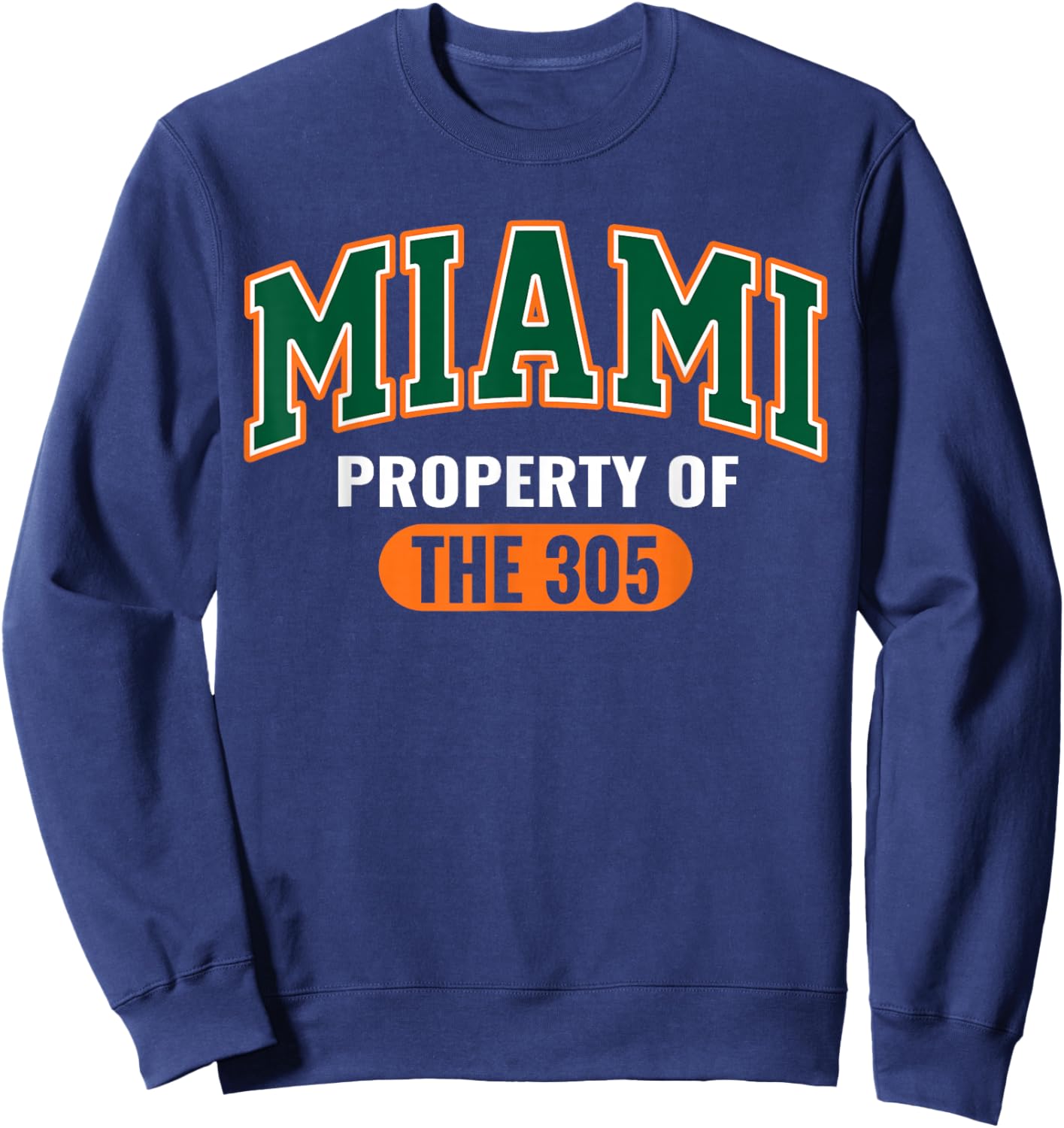 305 Miami Vibes Urban Style Miami Beach Graphic Design Sweatshirt - Sweatshirt | Navy