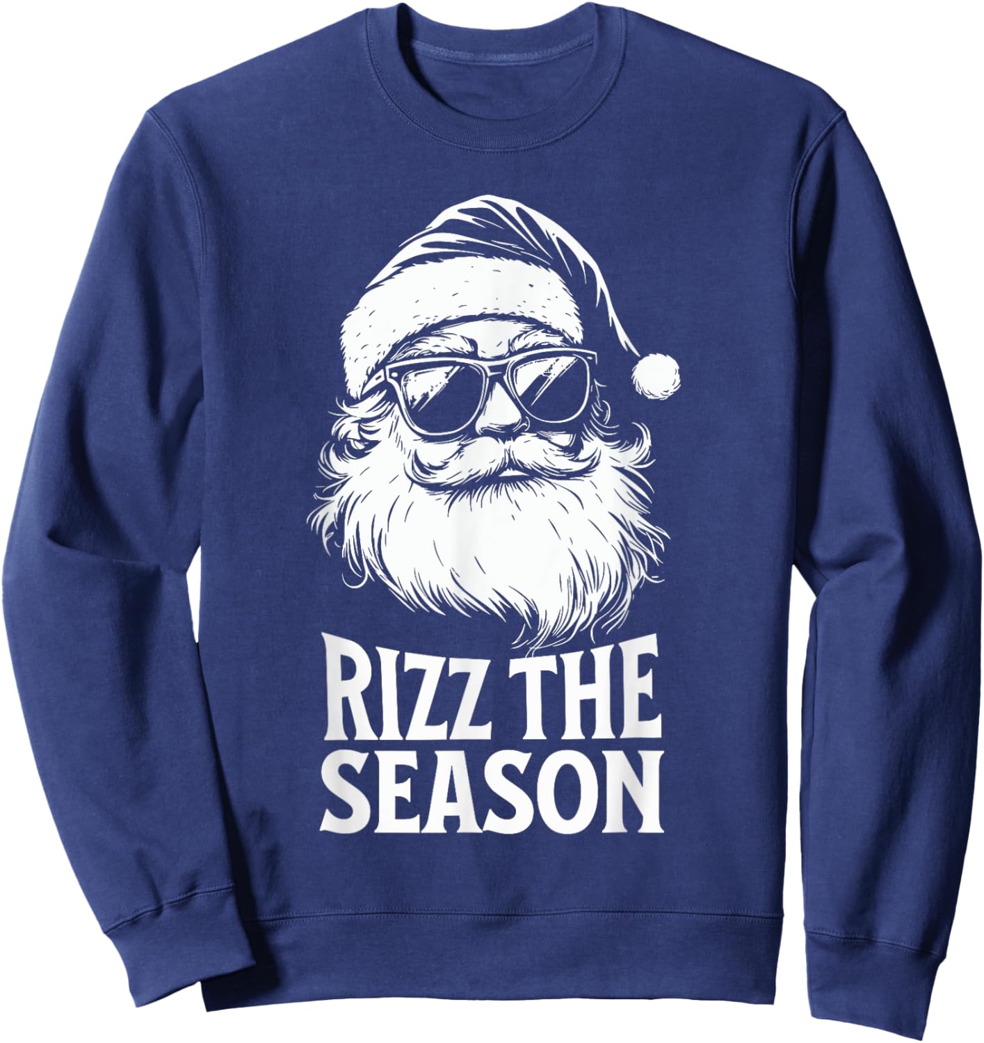 Rizz The Season Teens Kids School Christmas Santa Claus Sweatshirt - Sweatshirt | Navy