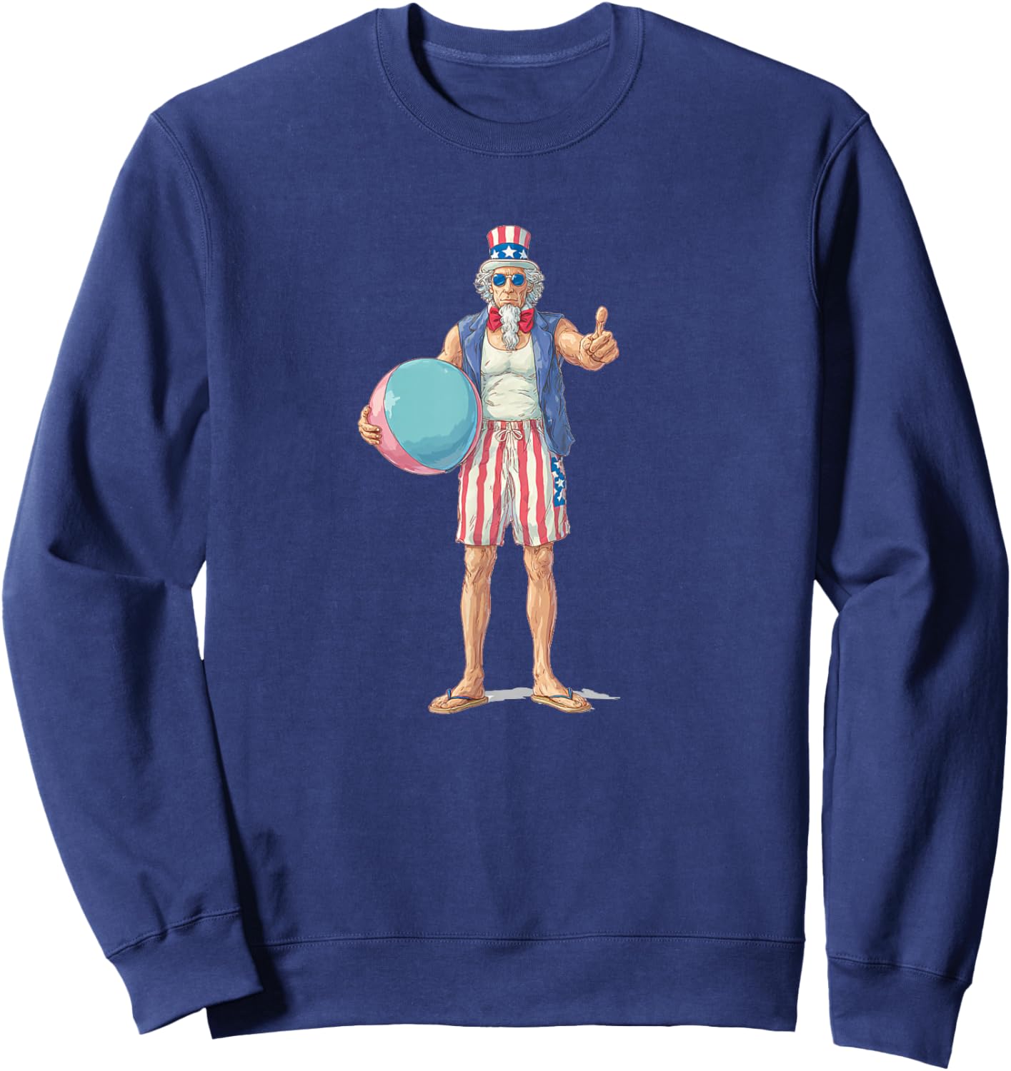 Funny Vacation Look with Sam and Beach Ball Sweatshirt - Sweatshirt | Navy
