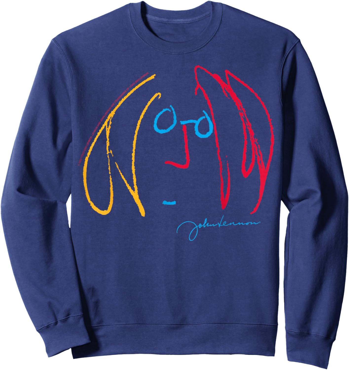 Colourful Line Art Design by John Lennon Sweatshirt - Sweatshirt | Navy
