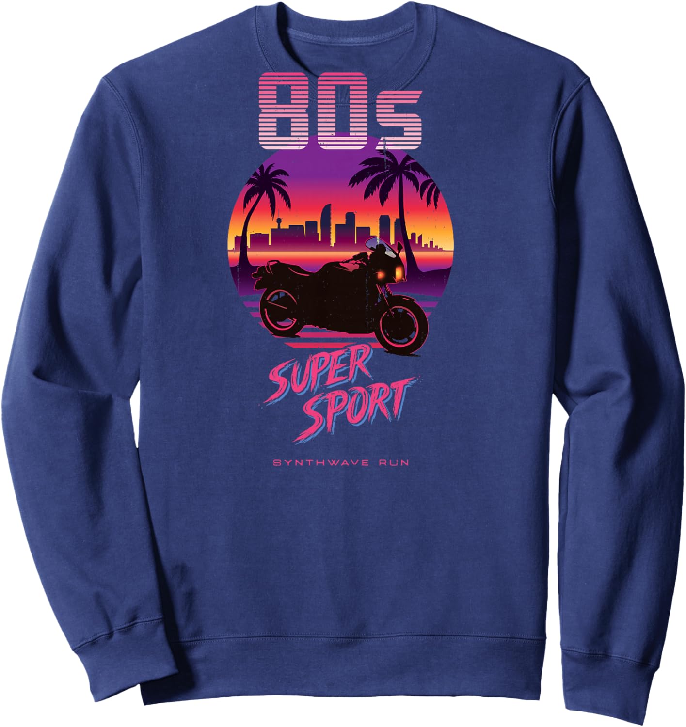 Moto Supersport Années 80 Synthwave Retro Sportbike Rider Haut de Gamme Sweatshirt - Sweatshirt | Navy