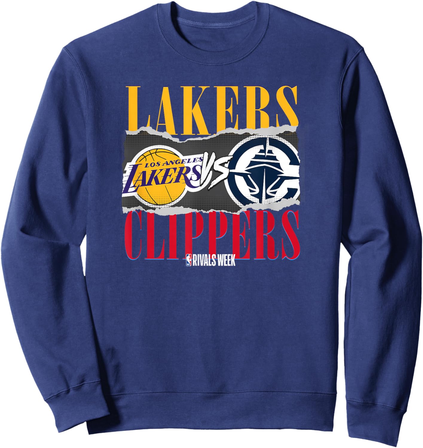 NBA Official Rivals Week Lakers vs Clippers Dog Fight Sweatshirt - Sweatshirt | Navy