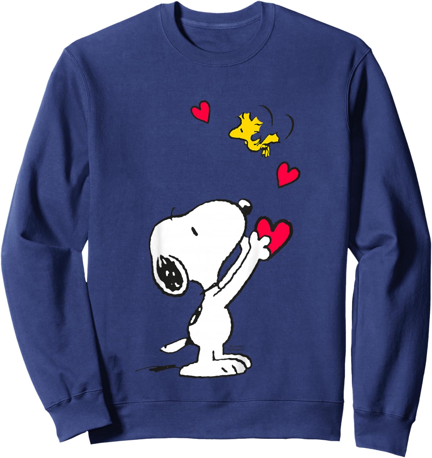 Peanuts Snoopy Woodstock Friends Pose Velentines Cœur rétro Sweatshirt - Sweatshirt | Navy