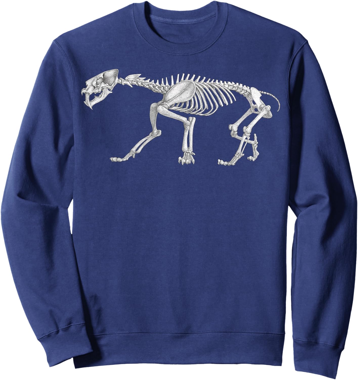 Smilodon fatalis Fossil Paleoart Paleontology Science Sweatshirt - Sweatshirt | Navy
