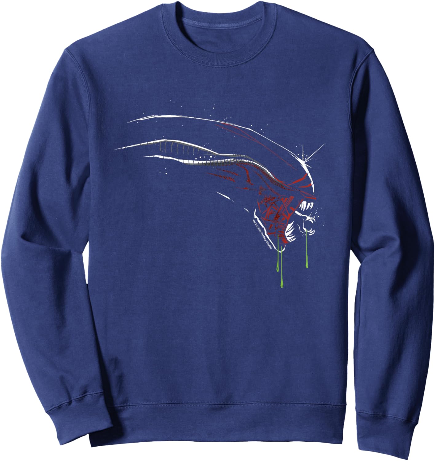 Alien: Romulus Xenomorph Distressed Red Glow Profile Sweatshirt - Sweatshirt | Navy