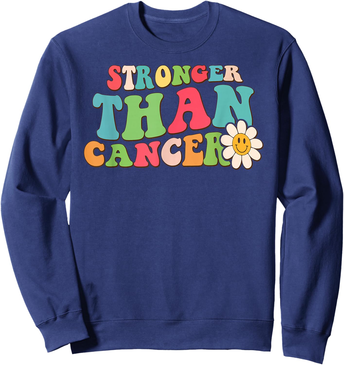 Stronger Than Cancer Retro Awareness Sweatshirt - Sweatshirt | Navy