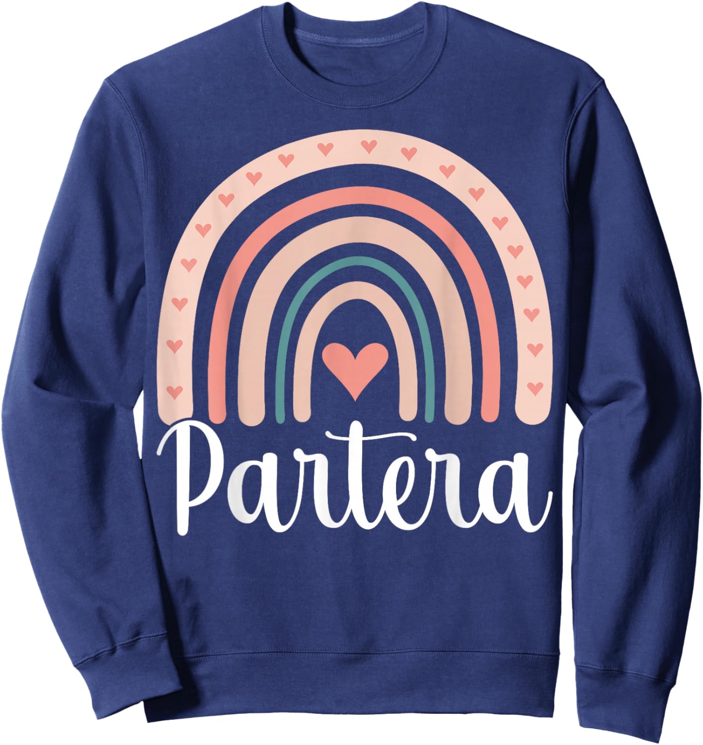 Boho Rainbow Partera - Midwifery Midwife Gifts Funny Doula Sweatshirt - Sweatshirt | Navy