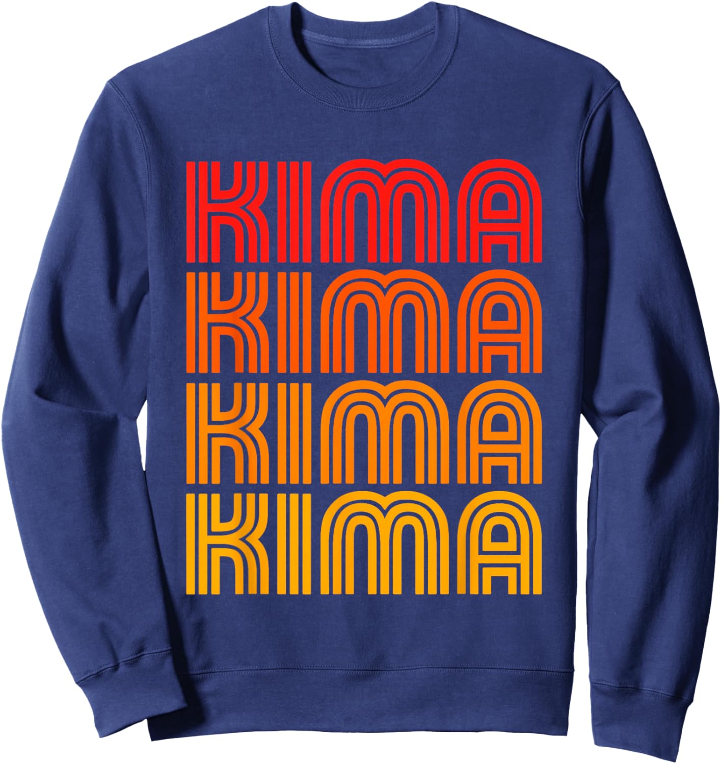 Kima Funny Cute First Name Repeating Retro Vintage Style Fan Sweatshirt - Sweatshirt | Navy