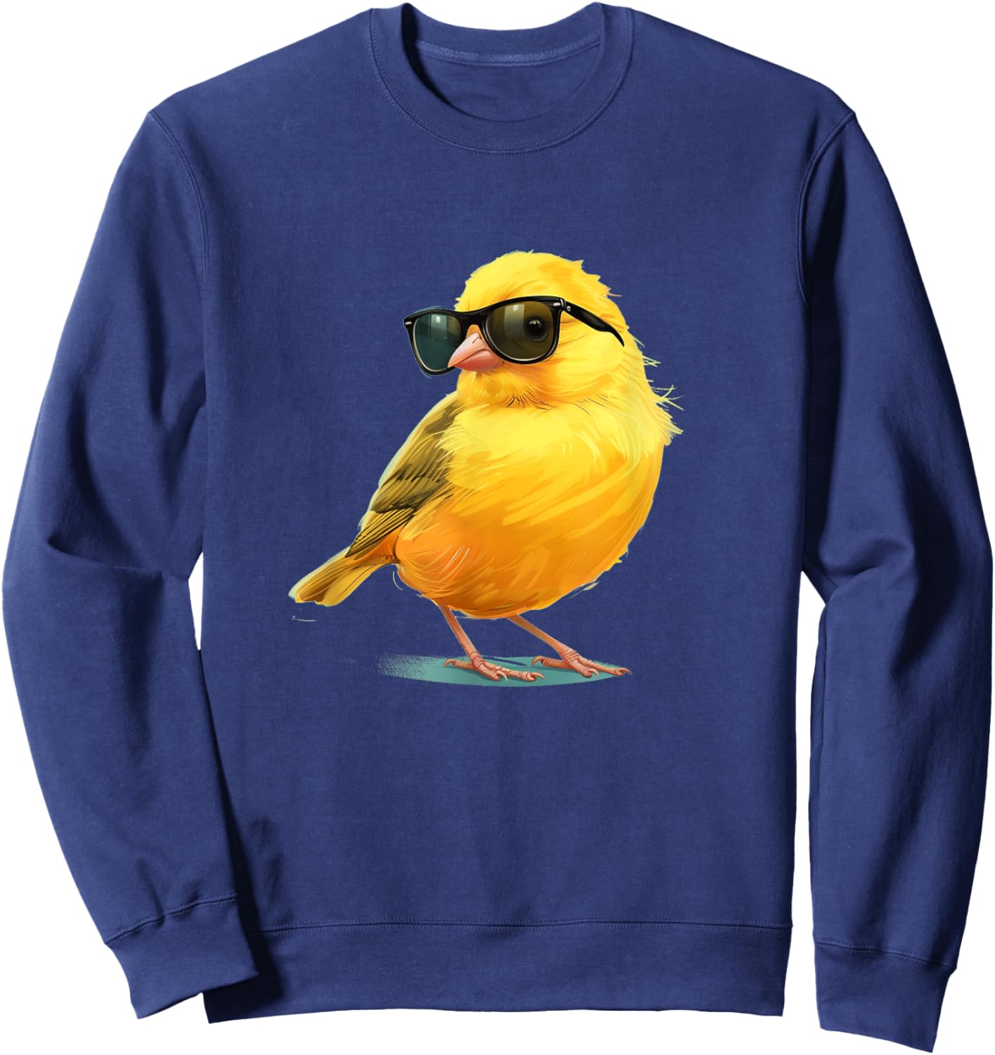 Cute yellow Bird with Sunglasses Sweatshirt - Sweatshirt | Navy