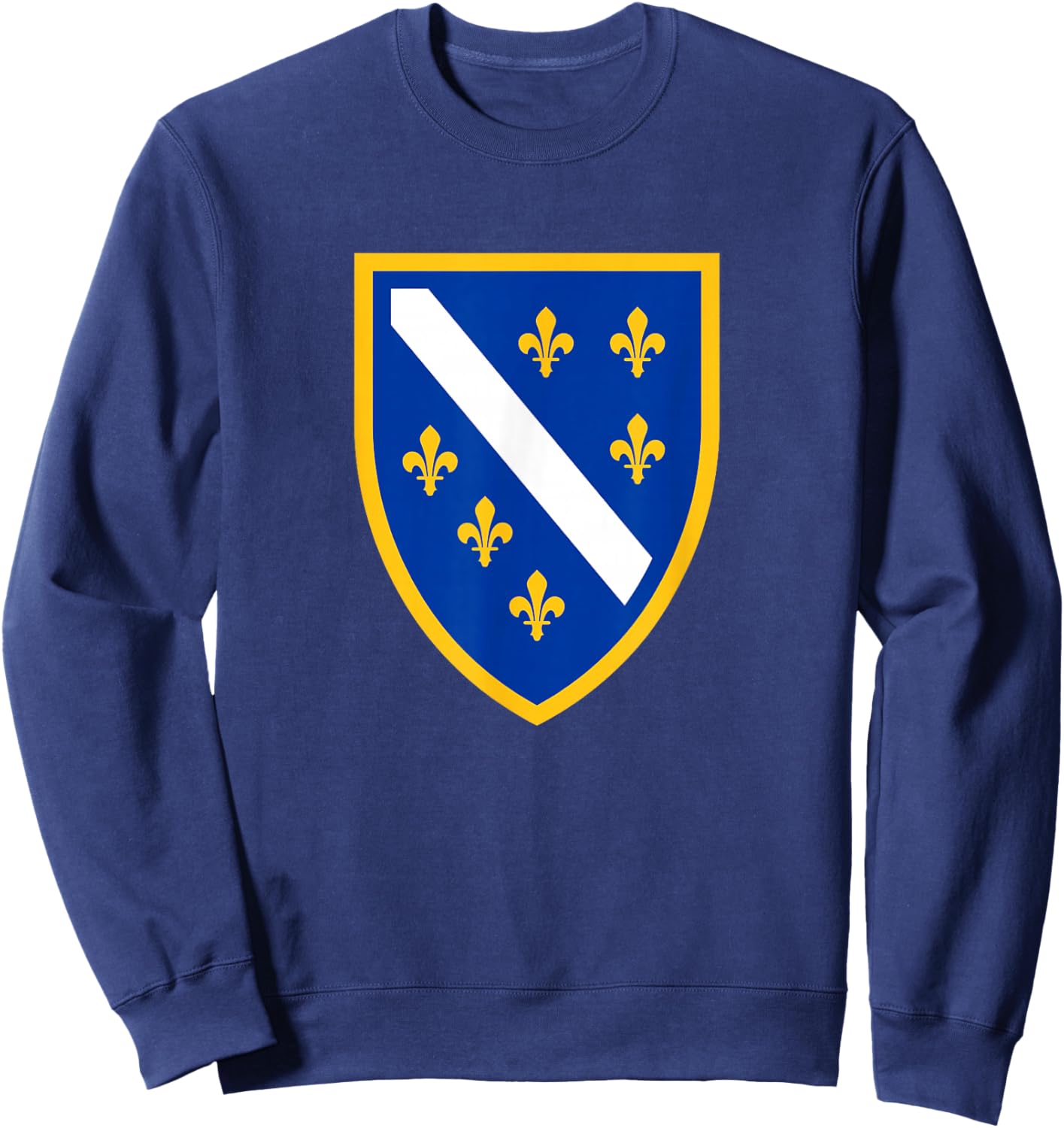 Bosnian Flag BiH Shield Bosnia and Herzegovina Bosna Bosniak Sweatshirt - Sweatshirt | Navy